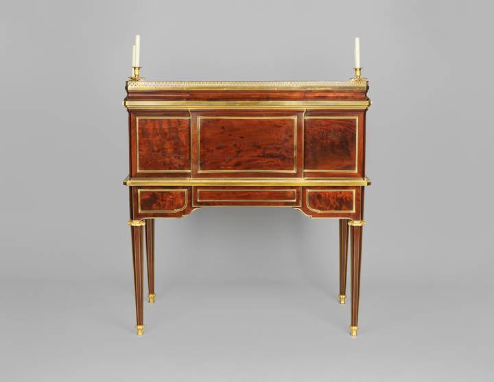 Back of desk. Attributed to Jean-Henri Riesener, Cylinder desk, about 1785 (F277).