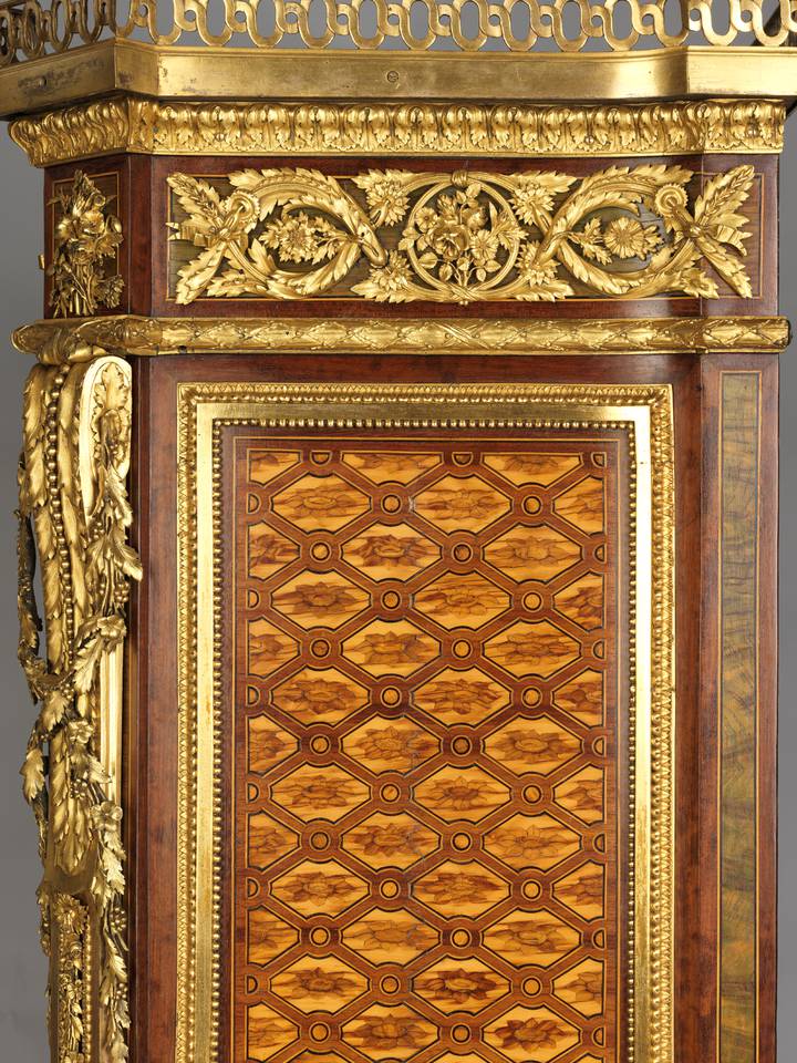 Detail of gilt-bronze mounts. Jean-Henri Riesener, Fall-front desk, 1783 (F302).