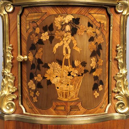 A detail of the marquetry on an eighteenth-century work-table