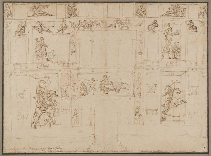 The fresco decorations on the façade of the Palazzo d’Anna, Pordenone, early 16th century. Victoria and Albert Museum (2306). © Victoria and Albert Museum, London.