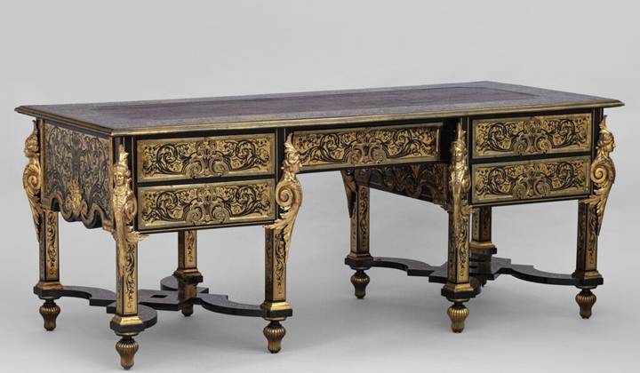 Desk, attributed to André-Charles Boulle, about 1690–95. Private collection.
