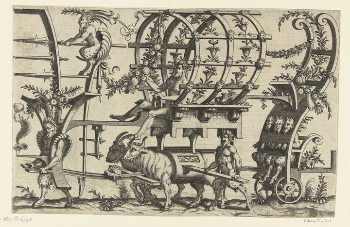 Triumphal Wagon pulled by two Oxen, after Cornelis de Bos, 1550. Rijksmuseum (RP-P-1891-A-16198). CC0 1.0.