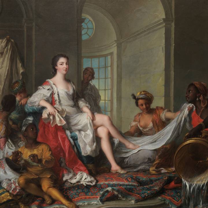 woman and group in theatre