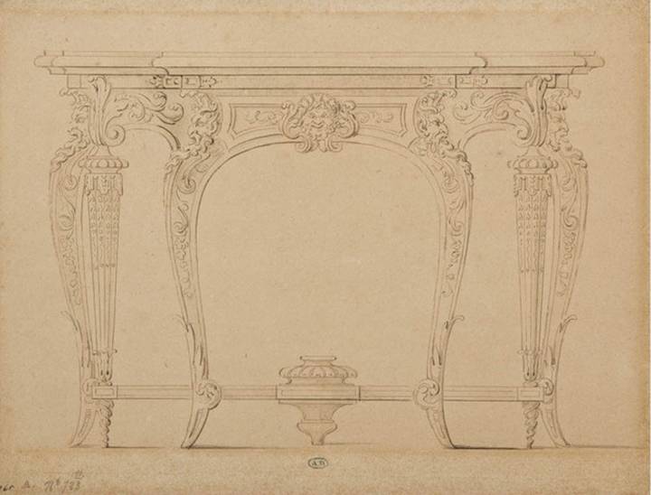 Design for a side table, attributed to André-Charles Boulle, undated. Musée des Arts décoratifs (723.B.1). © Les Arts Décoratifs.